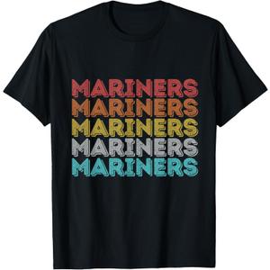 Vintage Retro Mariners T-Shirt (Small, Black)