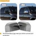 AUCERAMIC Chrome Mirror Covers Fit for 2015-2020 Ford F-150 Pickup 2-Door 4-Door Side View Mirror Caps