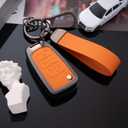 Key Fob Cover with Heavy-duty Keychain for Chevy Equinox Camaro Cruze Impala Malibu Sonic Terrain (Orange)