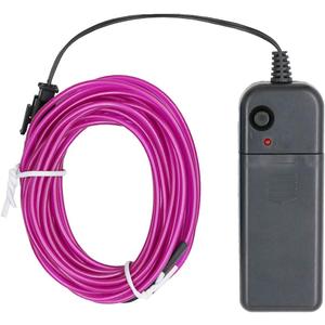 Searik LED Neon Light 16.4ft/5m, Portable EL Wire Glowing Rope Lights LED Strips String Lighting with Battery Controller for Halloween Decorations Party Favor Car DIY Clothes (Purple)