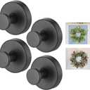Suction Cup Wreath HangerSuction Cup Hooks Hanging 15 LbsWaterproof Suction Cup Wreath Holder for Windows, Shower, WreathsSmooth Doors (Black, 4)