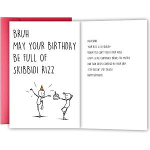 Funny Gen Z Slang Birthday Card for Him Her, Hilarious 13th 14th 15th 16th 17th 18th Birthday Gift for Son Daughter Niece Nephew, Teenagers Bday Decorations & Gifts