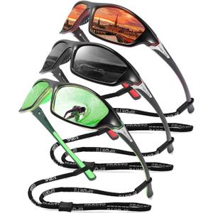FAGUMA Sports Polarized Sunglasses For Men Cycling Driving Fishing UV400 Protection, Standard