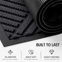 Front Door Mat Outside Entrance, 3' x 5' Durable Non-Slip Entrance Mat Indoor Outdoor, Absorbent Dirt Resist Dog Door Mat, Heavy Duty Commercial Floor Mat for High Traffic Area, Grey Diamond