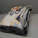 Ileading Vintage Area Rugs 8x10 Large Machine Washable Boho Living Room Rug Non Slip Distressed Indoor Floor Carpet Low Pile Under Table Rug for Dining Room, Bedroom, Kids Room, Blue