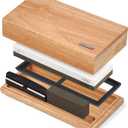 Libken Whetstone Knife Sharpening Stone Kit 1000/6000 Grit with Wooden Box  Wet Stone Sharpener Set for Kitchen Knives, BBQ, Hunting, Pocket, Scissor, Blade, Razor  Angle Guide & Flattening Stone