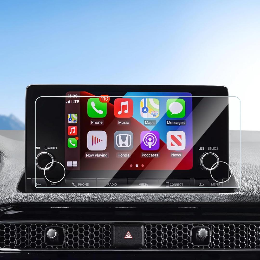 Screen Protector for Honda Civic Sport LX EX 11th Gen. 2022-2026/CRV 2023-2026/Acura Integra 2023-2026, 7 Inch Touch Screen Protector Tempered Glass Navigation Display Infotainment Protective Film