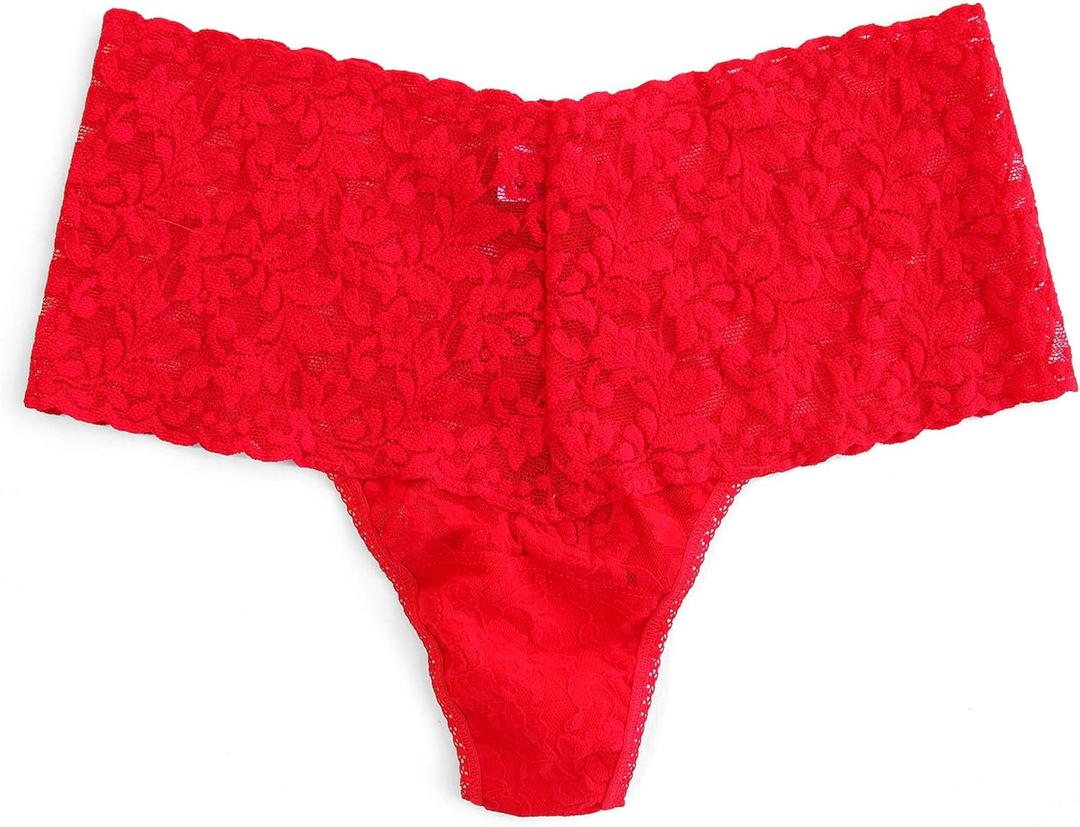 Hanky Panky Women's Signature Lace Retro Thong Red Thongs One Size