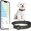 GPS Tracker for Dogs, 2 in 1 Smart Pet Collar (Only iOS), No Monthly Fee Waterproof Dog Collar with Real-time Tracking, Anti-Lost, 365-Day Long Battery GPS Tracker for All Sized Dogs(Locator Included)