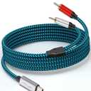 USB C to RCA Audio Cable 20FTUSB C to 2 Male RCA Audio Stereo Cable Type C to RCA Cable,Type C Y Splitter Audio Cord, for iPhone 15 Series, Home Theater, DVD, Amplifier, Speaker, Car Stereo