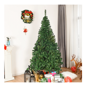 7Ft Artificial PVC Christmas Tree Stand Indoor Outdoor Green