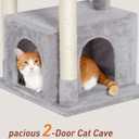 Cat Tree for Large Cat, 19 * 15.8in Large Perch Bed for Adult Cats, 23.6in Cat Tower with Scrathing Post, Cat Condo with 2-Door for Indoor Cats, Light Gray