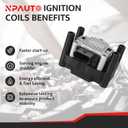 NPAUTO Ignition Coil Pack Compatible with 2.0 1998 1999 2000 2001 VW Beetle Golf, 1999 2000 2001 2011 2012 2013 2014 2015 Jetta S Base L4 2.0L Replacement for 032905106E C1319 UF277