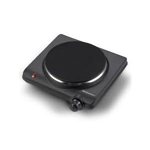 Elite Gourmet ESB-301BF# Countertop Single Flat Burner, Electric Hot Burner, Temperature Controls, Power Indicator Lights, Easy to Clean, 1000 Watts (Black)