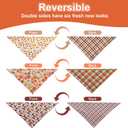 5 x Fall Dog Bandanas Small 3PCS, 6 Pattern Thanksgiving Scarf for Boy and Girl, Pumpkin Leaves Flowers Triangle Reversible Bibs Breed for Puppy Pets