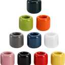 10 Pcs Ceramic Chime Candle Holders, 0.7 Inch Diameter, Home Small Candle Holders for Casting Chimes, Rituals, Spells, Vigil, Wiccan Supplies & More (Ceramics, Multicolor)