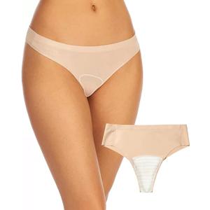 Camel Toe Cover Thong/Camel Toe Concealer Underwear/CamelToe Hider Built in Latex Cover to Hide Feminine Lines (Beige), M