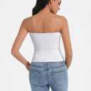 Tube Tops for Women Twist Knot Summer Going Out Crop Tops Backless Strapless Bandeau Tops Y2K Basic (White, S)
