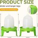 Chicken Feeder and Waterer Set,1.5L Chick Waterer and 1.5kg Chick Feeder with 3 Adjustable High-Legged Chassis, Baby Chick Starter Kit for Ducks/Quail