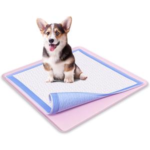Skywin TidyFriend Dog Pee Pad Holder Tray - Fits Up to 24 x 24 Pee Pad Holder for Dogs - Stable Grip, Raised Edges, Quick-Wipe Silicone Surface Dog Pad Holder for Indoor Flooring Protection (Rose) (1 Pack)