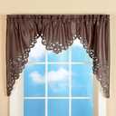 Collections Etc Elegant Scroll Window Valance Chocolate 58" X 36", Chocolate, 58" X 36"