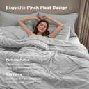 Bedsure Queen Comforter Set Light Grey - Bed in a Bag Queen Size Bedding 7 Pieces, GentleSoft Pintuck Bed Set Gift for Family, Pinch Pleat All Season Comforter with Sheets, Pillowcases & Shams