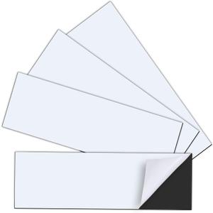 4 Pack 12" X 4" Bumper Sticker Magnets with Self Adhesive Flexible Magnetic Bumper Stickers, Turn Any Decal Into a Strong Magnet, Easy to Cut White