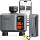 WiFi Sprinkler Timer 2 Zone with 984 Feet RF Gateway, 2 Outlet Smart Water Timer for Garden Hose with Rain Delay/Manual/Automatic,WiFi Water Hose Timers for Garden & Lawns