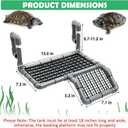 Fhiny Hanging Turtle Basking Platform, Plastic Turtle Dock Basking Area with Climbing Ramp Height Adjustable Tortoise Floating Dock Tortoise Tank Accessories Decor for Lizard Gecko Hermit Crab