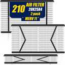 2 Pack 210 Replacement Filter, Compatible with Aprilaire Whole House Air Purifiers 1210, 1620, 2210, 2216, 3210, 4200, Furnace Air Filter for Whole House Furnace, 20x25x4, MERV 11