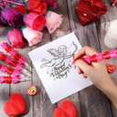 Zonon 36 Pcs Valentine's Day Pencils Bulk Plastic Stacking Heart Pencils Cute Smile Face Pens for Valentine's Day Gifts Rewards Goodie Bag Stuffers Party Favors (Red and Pink)