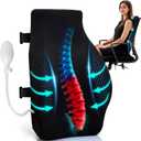 Adjustable Airbag Lumbar Support Pillow for Office Chair - Memory Foam Adjustable Firmness Back Cushion Relieves Upper/Lower Back Pain for Sitting Long Hours, Home Office Desk Chair Car/Truck Seat