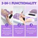 3 in 1 Nail Dust Collector with Drill Lamp Professional,40000RPM Electric Nail Drill Bits Efile Kit with Stepless Speed Control,Nail Dust Vacuum High Suction for Home Salon,Purple
