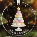 TUMSHANIP Macaroon Ornaments - Macaroon Christmas Ornament - French Cake Ornaments for Christmas Tree - Food Dessert Lovers Gifts for Women, Men - Acrylic Ornament 2025