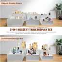 ZJS 6 Pcs Buffet Risers Display Stands, Food Risers, For Buffet Table Party Catering Dessert Jewelry Collectibles, Acrylic Cube Display Risers with Hollow Bottom (7",8",9",10",11",12") (white)