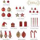 Valery Madelyn Christmas Tree Decorations, 100ct Red and Gold Shatterproof Large Christmas Tree Ornaments Set Bulk, Luxury Gnome Hanging Ball Ornaments for Xmas Holiday Party Decor