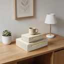 Photo Storage Boxes PU Leather Set of 2 with Lids for Pictures Keepsakes Home Decor