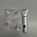 RUIBO Bikini Trimmer for Women, 3-in-1 Painless Electric Razors for Silk Skin, Wet/Dry Body Hair Shaver for Face Nose Eyebrow Arms Armpit Legs Pubic Area, IPX7 Waterproof, Ceramic Blade