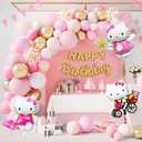 12Pcs Kitty Foil Balloons for Kitty Birthday Party Girls Birthday Party Balloons,Baby Shower Birthday Party Decorations