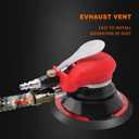 Random Orbital Sander 5" & 6" Pneumatic Palm Sander with Extra 5" Backing Plate, Sponge Polishing Pads, Sandpapers Low Vibration and Heavy Duty for Wood, Composites, Metal