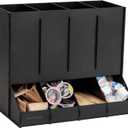 Mind Reader 4-Compartment Single Serve Coffee Pod Dispenser, 120 Pod Capacity, Breakroom, 14.5"L x 9"W x 12.25"H, Black