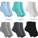 6 Pairs Winter Warm Open Toe Fuzzy Socks Toeless Pedicure Socks Coral Fleece Sleeping Anklets Women Spa Pedicure Moisturizing Foot Anklets for Women