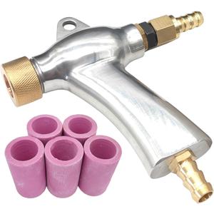 Sand Blaster Gun, Sandblasting Sandblaster Gun Kit for Sandblast Blast Cabinet with 5Pcs Ceramic Nozzles (silvery)