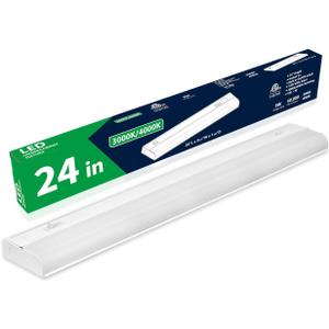 24 Inch Hardwired Under Cabinet Lights, 2 Colors - 3000K (Soft White) & 4000K (Cool White), Led Under Cabinet Lighting Hardwired, Dimmable Under Counter Lights for Kitchen, Under counter Light Fixture