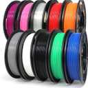 YOUSU PLA Plus Filament 1.75mm Bundle 10x250g, 10 Pack 2.5KG PLA+ Sample 3D Printer Filament, 3D Printing Multi Pack Filament Dimensional Accuracy +/- 0.02mm