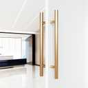 24-inch/304 Stainless Steel Sliding Barn Door Handle, H-Shaped Commercial Push-Pull Glass Long Door Handle Double-SidedModern Shower Door Handle,Gold (Gold, 24inch/60cm)