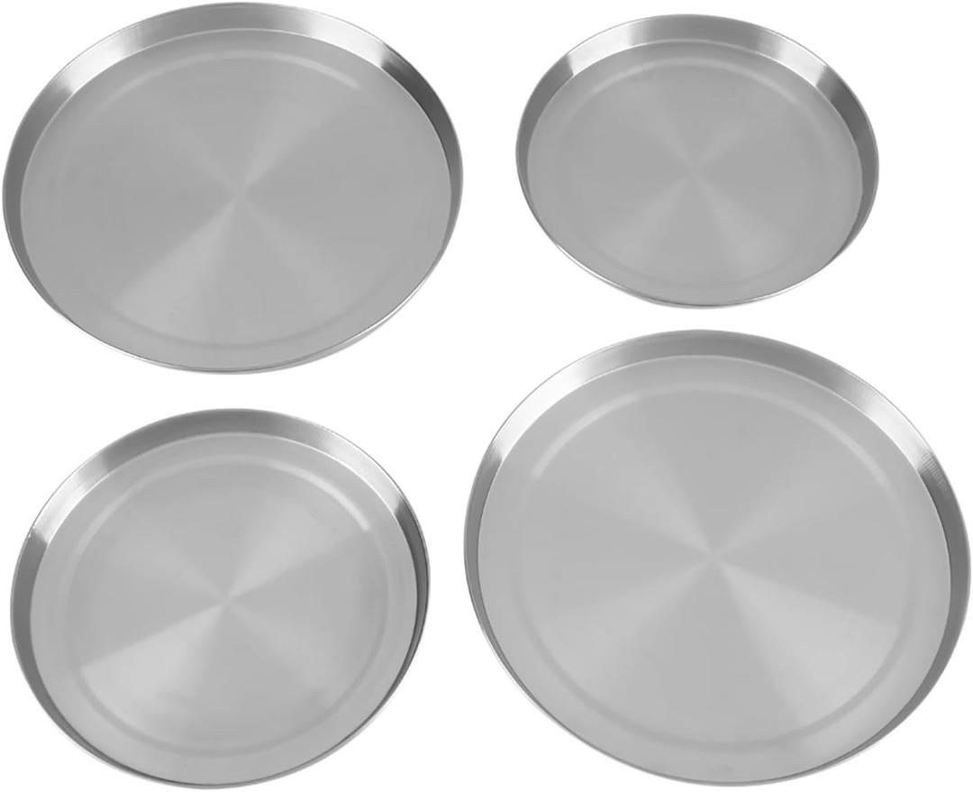 Electric Stove Burner Covers, Stainless Steel Round Covers Kitchen Range Top Burners Cooker Protection Accessory for Keeping Tidy Expanding Counter Space Stovetop Decoration Silver 4Pcs