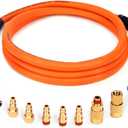 FYPower 3/8 Inch x 10 ft Hybrid Whip Air Compressor Hose Kit, 10 Pieces Lead in Air Hose Accessories kit, 1/4" NPT Air Coupler and Plug, Industrial Solid Brass Quick Connect, 360° Swivel Connector