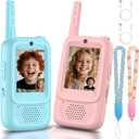 Video Walkie Talkies for Kids, 2 Pack Rechargeable Walkie Talkies with Screen, Long Range 2 Way Radio with 4 Voice Effects, Christmas Birthday Gifts for Age 3-12 Boys Girls Indoor/Outdoor/camping