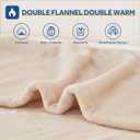 Sealy Heated Blanket Electric Throw 50"x60", Soft Double Flannel Electric Blanket with 6 Heat Levels & 2-10 Hours Auto Shut Off, Machine Washable, Even Heat Distribution, Beige
